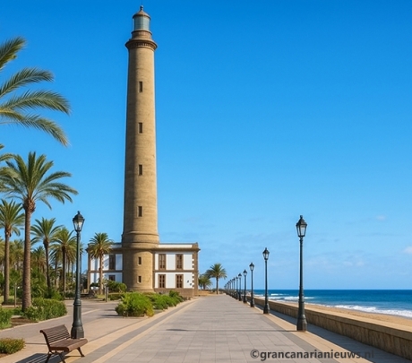 Men is begonnen met de herinrichting van de promenade rond de vuurtoren van Maspalomas